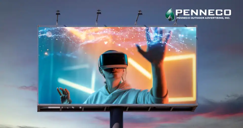 an augmented reality advertisement on a billboard